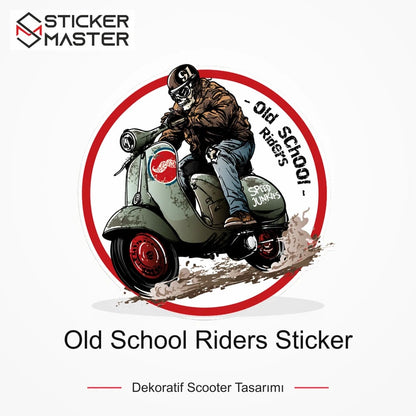 Vespa Uyumlu Old School Riders Sticker VSP43 ana ürün görseli - Sticker Master