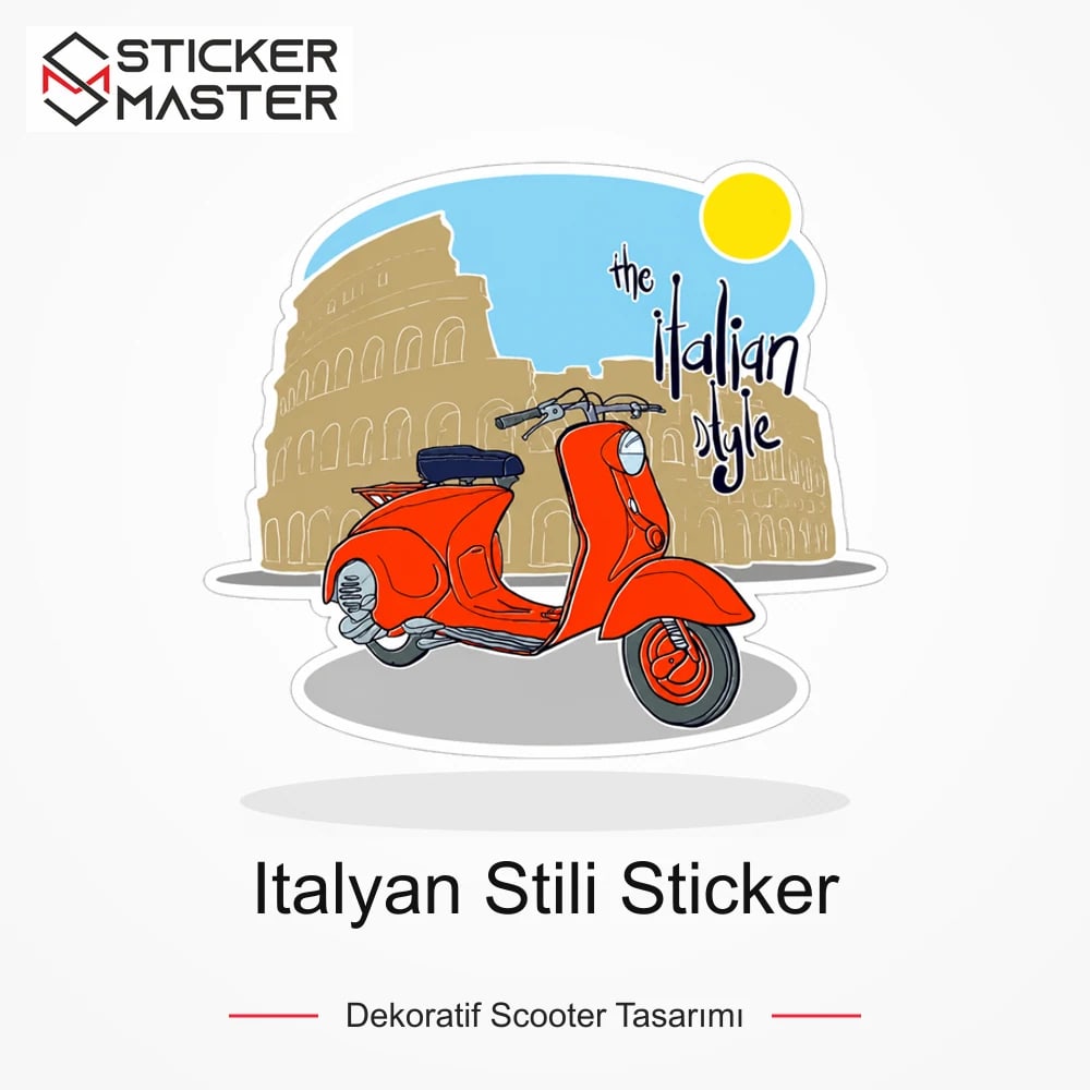 Vespa Uyumlu Italyan Stili Sticker VSP44 ana ürün görseli - Sticker Master
