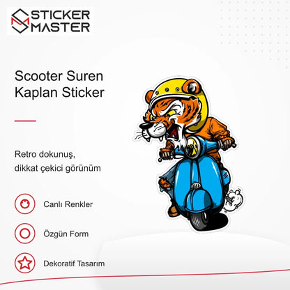 Vespa Uyumlu Scooter Suren Kaplan Sticker VSP45 retro tasarım ve kullanım özellikleri - Sticker Master