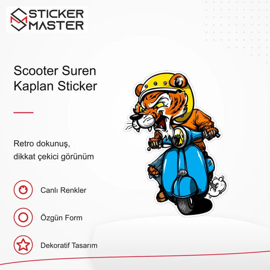 Vespa Uyumlu Scooter Suren Kaplan Sticker VSP45 retro tasarım ve kullanım özellikleri - Sticker Master
