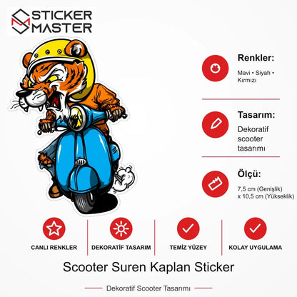 Vespa Uyumlu Scooter Suren Kaplan Sticker VSP45 ölçü, renk ve ürün bilgisi - 7,5 cm (Genişlik) x 10,5 cm (Yükseklik) - Sticker Master