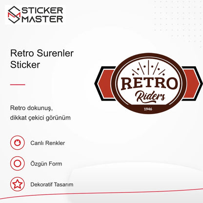 Vespa Uyumlu Retro Surenler Sticker VSP46 retro tasarım ve kullanım özellikleri - Sticker Master