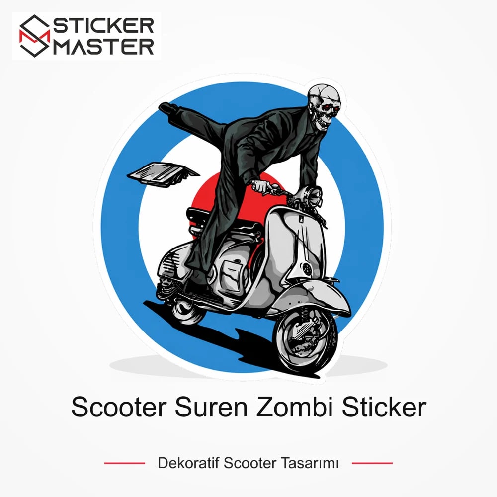Vespa Uyumlu Scooter Suren Zombi Sticker VSP48 ana ürün görseli - Sticker Master