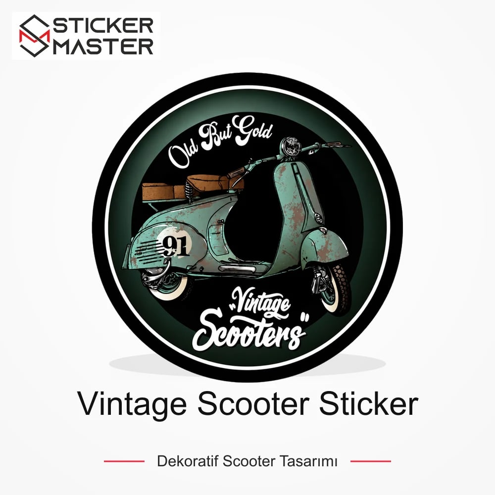 Vespa Uyumlu Vintage Scooter Sticker VSP50 ana ürün görseli - Sticker Master