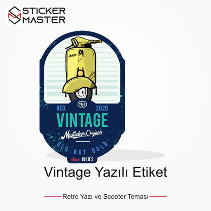 Vespa Uyumlu Vintage Yazılı Etiket Sticker VSP52 ana ürün görseli - Sticker Master