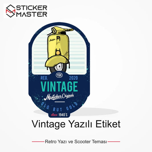 Vespa Uyumlu Vintage Yazılı Etiket Sticker VSP52 ana ürün görseli - Sticker Master