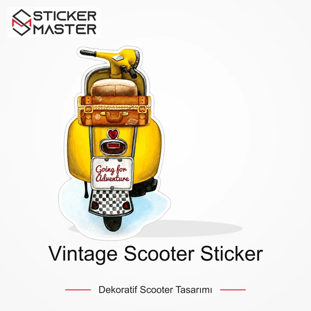 Vespa Uyumlu Vintage Scooter Sticker VSP53 ana ürün görseli - Sticker Master