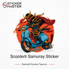 Vespa Uyumlu Scooterli Samuray Sticker
