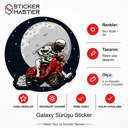 Vespa Uyumlu Galaxy Sürüşu Sticker VSP56 ölçü, renk ve ürün bilgisi - 9 cm (Genişlik) x 9 cm (Yükseklik) - Sticker Master