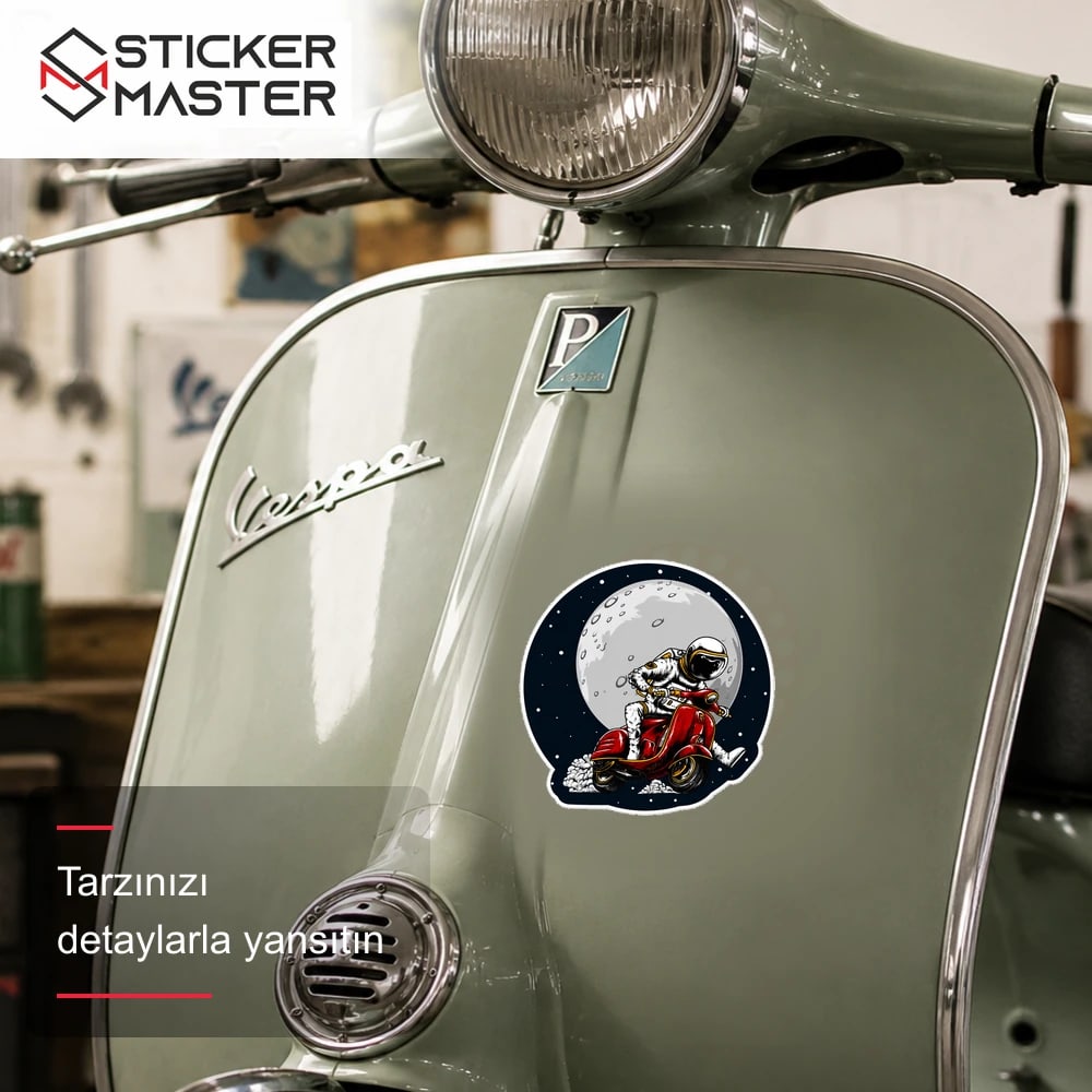 Vespa Uyumlu Galaxy Sürüşu Sticker VSP56 scooter üzerinde uygulama örneği - Sticker Master