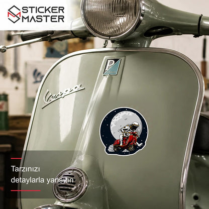 Vespa Uyumlu Galaxy Sürüşu Sticker VSP56 scooter üzerinde uygulama örneği - Sticker Master