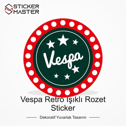 Vespa Uyumlu Retro Işıklı Tabela Sticker VSP8 ana ürün görseli - Sticker Master