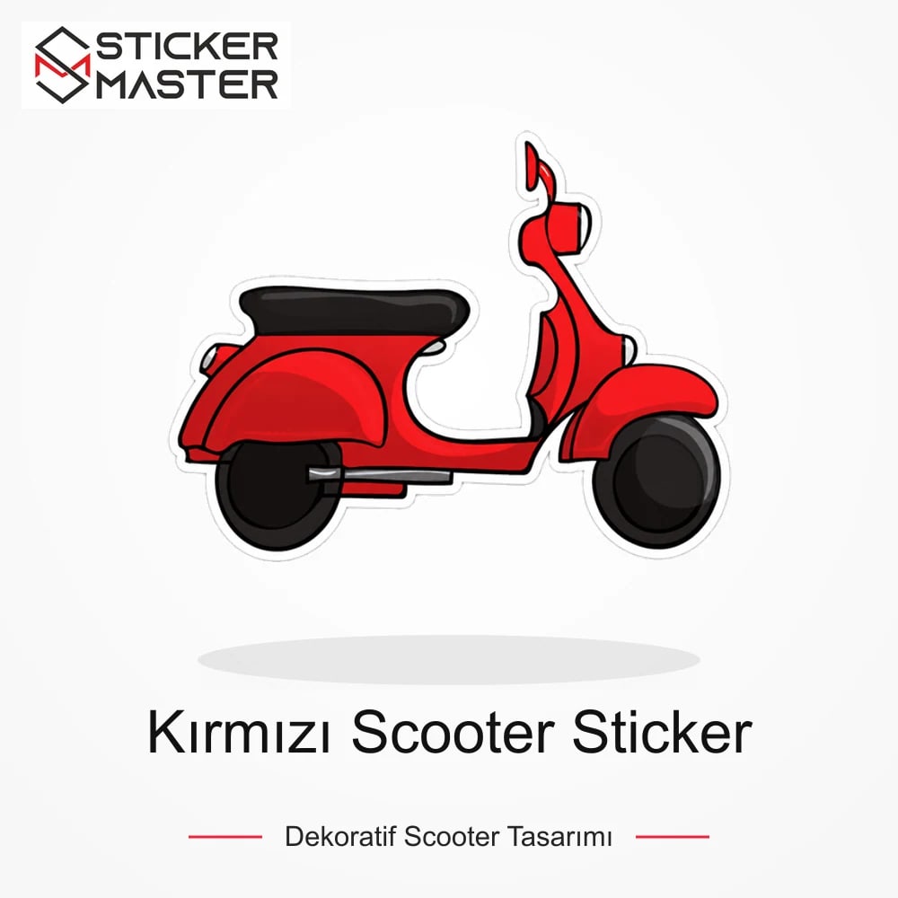 Vespa Uyumlu Kırmızı Scooter Sticker VSP9 ana ürün görseli - Sticker Master