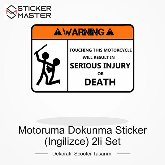 Vespa Uyumlu WRN1 Motoruma Dokunma Sticker (Ingilizce) 2li Set VSP587 ana ürün görseli - Sticker Master