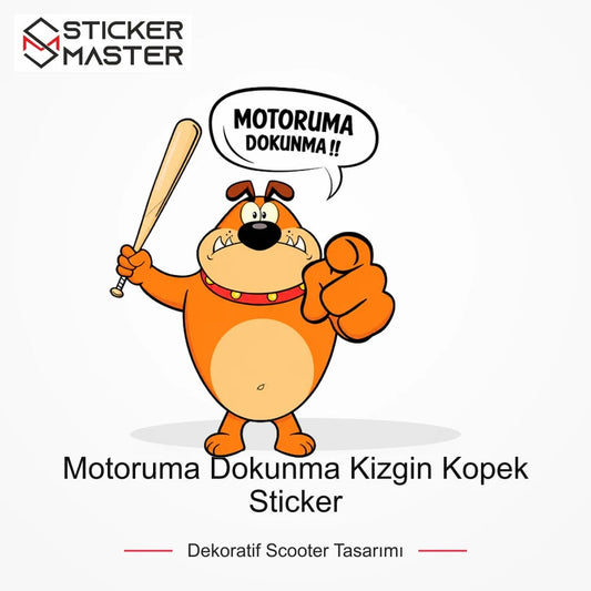 Vespa Uyumlu WRN33 Motoruma Dokunma Kizgin Kopek Sticker VSP1149 ana ürün görseli - Sticker Master