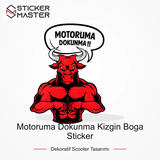Vespa Uyumlu WRN34 Motoruma Dokunma Kizgin Boga Sticker VSP1150 ana ürün görseli - Sticker Master