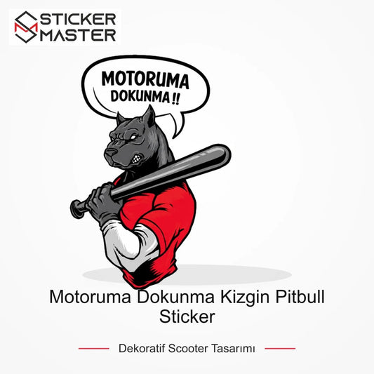 Vespa Uyumlu WRN35 Motoruma Dokunma Kizgin Pitbull Sticker VSP1151 ana ürün görseli - Sticker Master