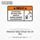 Vespa Uyumlu Motorda Takip Cihazı Var 2li Set Sticker