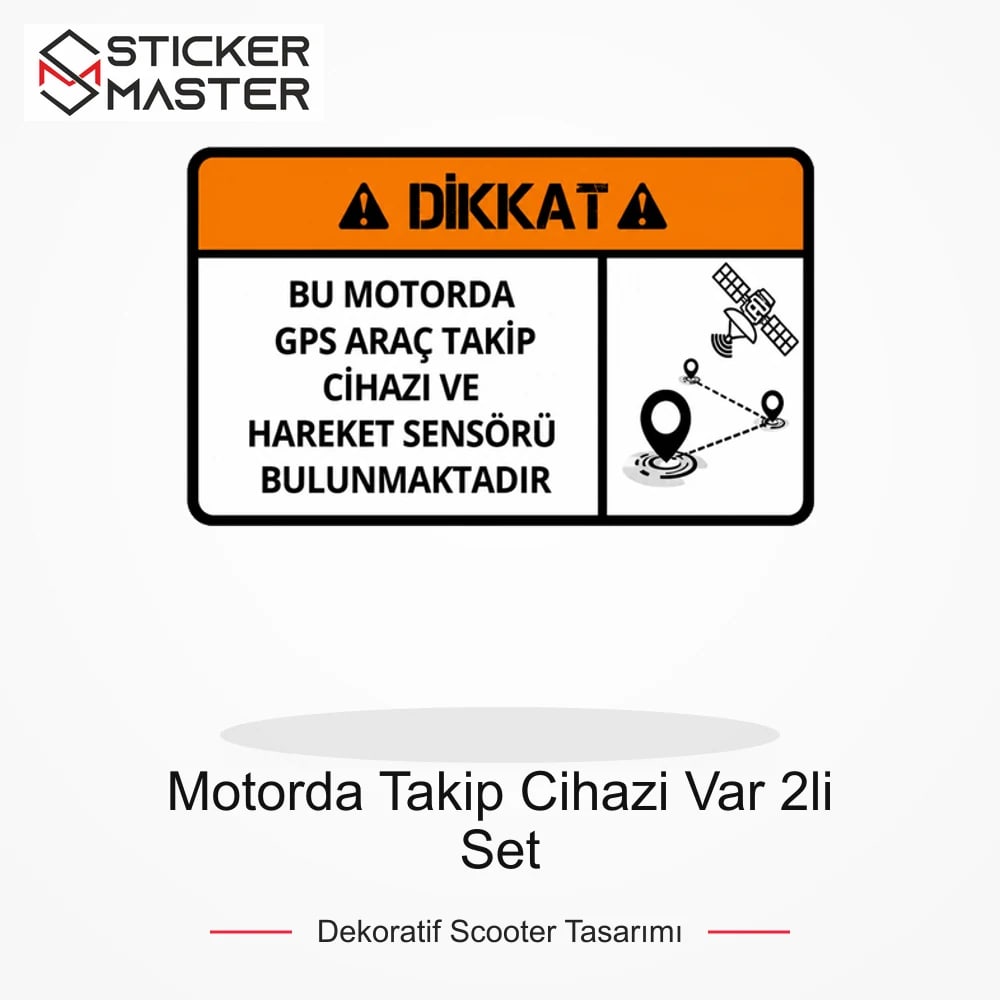 Vespa Uyumlu WRN42 Motorda Takip Cihazi Var 2li Set Sticker VSP1337 ana ürün görseli - Sticker Master