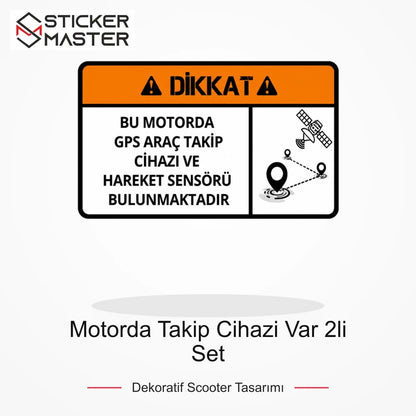 Vespa Uyumlu WRN42 Motorda Takip Cihazi Var 2li Set Sticker VSP1337 ana ürün görseli - Sticker Master