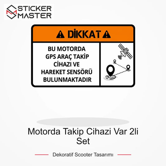 Vespa Uyumlu WRN42 Motorda Takip Cihazi Var 2li Set Sticker VSP1337 ana ürün görseli - Sticker Master