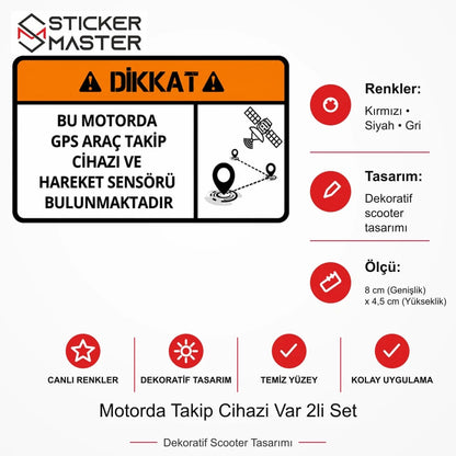 Vespa Uyumlu WRN42 Motorda Takip Cihazi Var 2li Set Sticker VSP1337 ölçü, renk ve ürün bilgisi - 8 cm (Genişlik) x 4,5 cm (Yükseklik) - Sticker Master