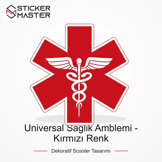 Vespa Uyumlu WRN52 Universal Saglik Amblemi - Kırmızı Renk Sticker ana ürün görseli - Sticker Master