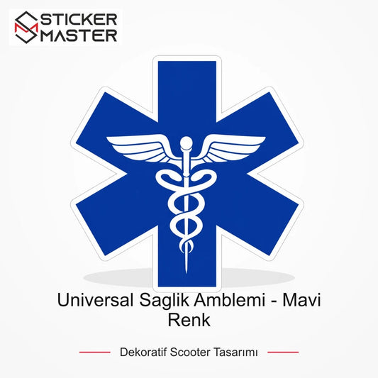 Vespa Uyumlu WRN52 Universal Saglik Amblemi - Mavi Renk Sticker ana ürün görseli - Sticker Master