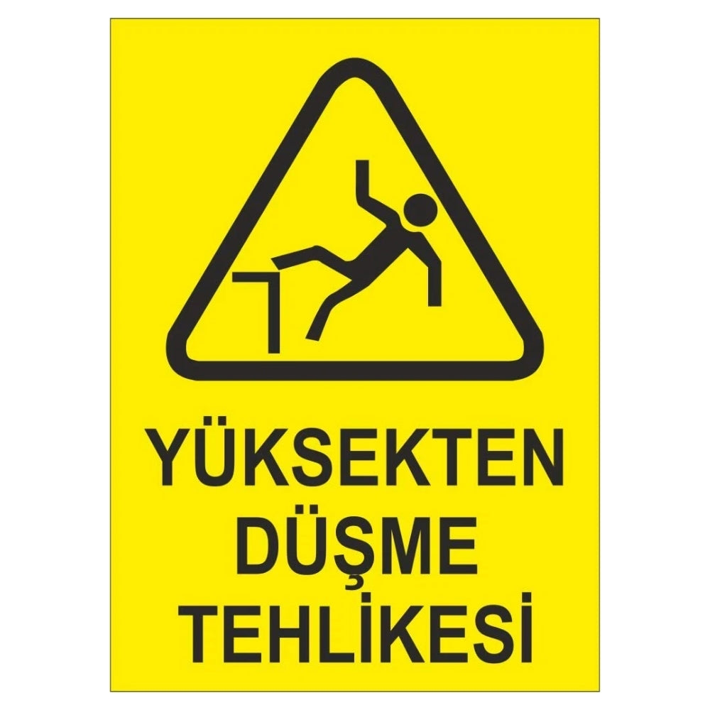 Sticker Master Yüksekten Düşme Tehlikesi Uyarı Sticker – 12x17 cm