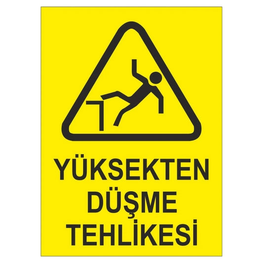 Sticker Master Yüksekten Düşme Tehlikesi Uyarı Sticker – 12x17 cm