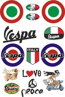 SM Vespa Sticker Set Oto Etiket Çıkartma Motor Pc Bilgisayar XBOX