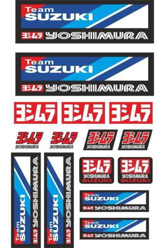 SM Yoshimura Team Suzuki Sponsor Set Sticker Etiket Motor Pc Oto - 0