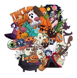 Sticker Master 60 Parça Halloween Sticker Etiket Çıkartma Pc Laptop Araba Oto Motor Ortalama 8-10 Cm