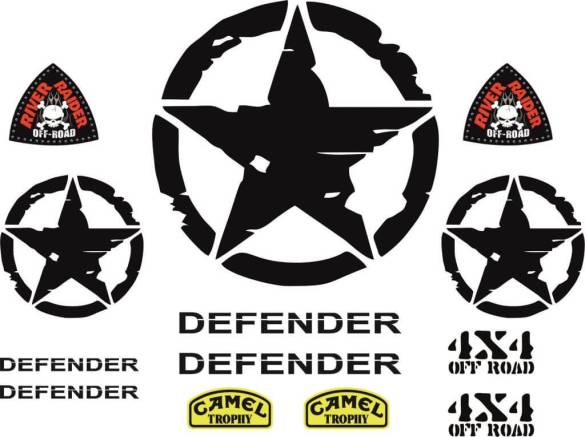 Sticker Master Defender Sticker Set etiket çıkartma oto araba - 0