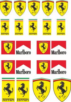 Sticker Master Ferrari Sponsor Seti Sticker Etiket çıkartma oto