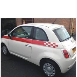 Sticker Master Fiat 500 Yan Şerit Etiket çıkartma oto motor araba