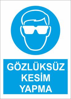 Sticker Master Gözlüksüz Kesim Yapma Uyarı Levhası Oto Çıkartma