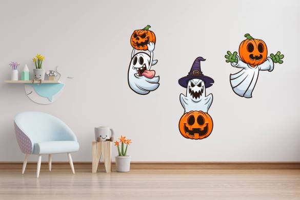 Sticker Master Halloween Ghosts Window Clings Halloween Window Decorations Stickers, Halloween Wall Decals Fall Decor Halloween Decorations Indoor Nig - 0