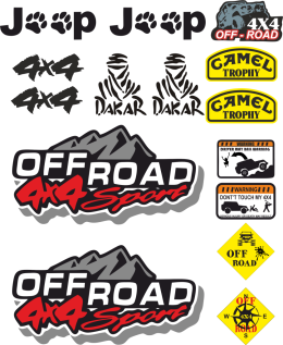 Sticker Master Jeep Off Road Etiket Set çıkartma oto motor araba