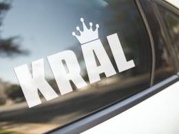 Sticker Master Kral King Motorsiklet, Kask,Laptop Ve Araç Sticker Çıkartma Etiket 15x7 Cm - Beyaz