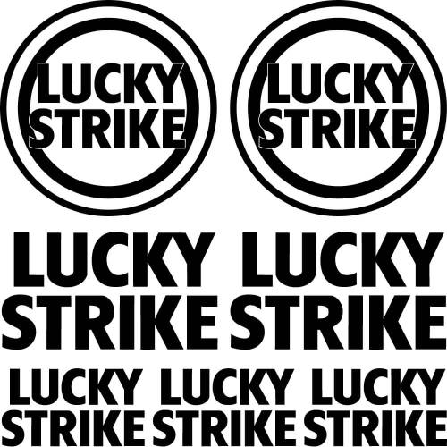 Sticker Master Lucky Strike Sponsor Set Etiket çıkartma oto motor - 0