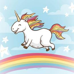 Sticker Master Mutlu Unicorn Bebek Çocuk Odası Duvar Çıkartma