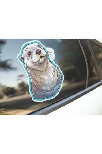 Sticker Master Otter Su Samuru Motorsiklet, Kask,Laptop Ve Araç Sticker Çıkartma Etiket 14x15 Cm - 0