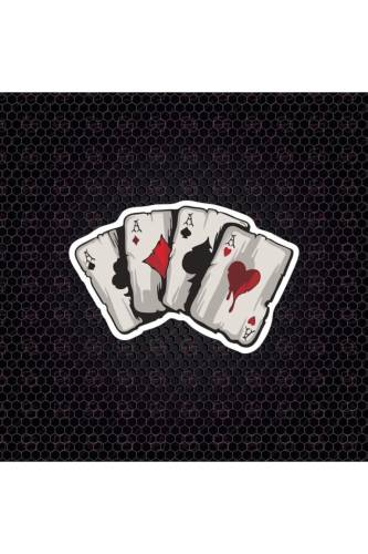 Sticker Master Poker Oyun Kartı Etiket Çıkartma Oto Motor Pc - 0