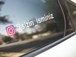 Sticker Master Renkli instagram Motorsiklet,Laptop Ve Araç Sticker Etiket 20 Cm - Beyaz - 2 Adet