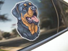 Sticker Master Rottweiler Motorsiklet, Kask , Laptop Ve Araç Oto Sticker Etiket Çıkartma 13x15 Cm