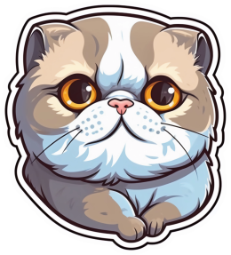 Sticker Master Scottish Fold Cat Kedi Motorsiklet, Kask,Laptop Ve Araç Sticker Etiket 14x15 Cm