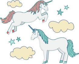 Sticker Master Sevimli Unicorn Bebek Çocuk Genç Duvar Çıkartma