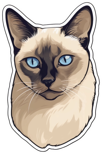 Sticker Master Siamese Siyam Kedisi Motorsiklet, Kask,Laptop Ve Araç Oto Sticker Etiket 10x15 Cm - 0