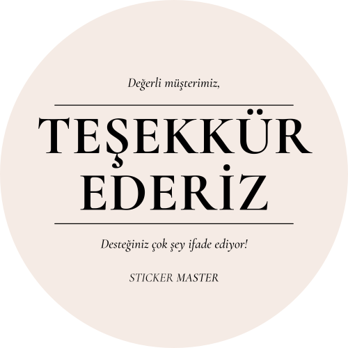 Sticker Master Şirketler Için Teşekkür Ederiz Sticker Etiket Duvar Süsü 3 x 3 cm 50LI - 1